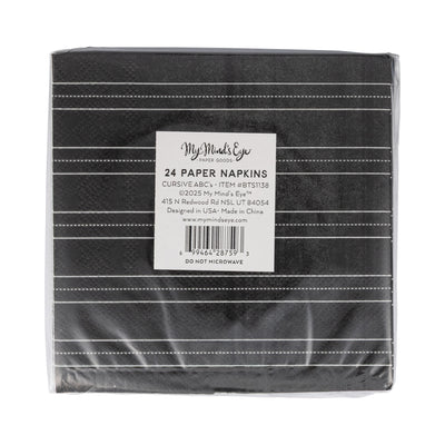 Cursive ABCs Paper Cocktail Napkin