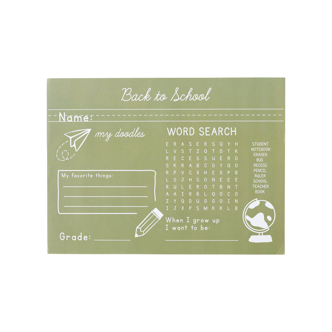 Chalkboard Back To School Placemat