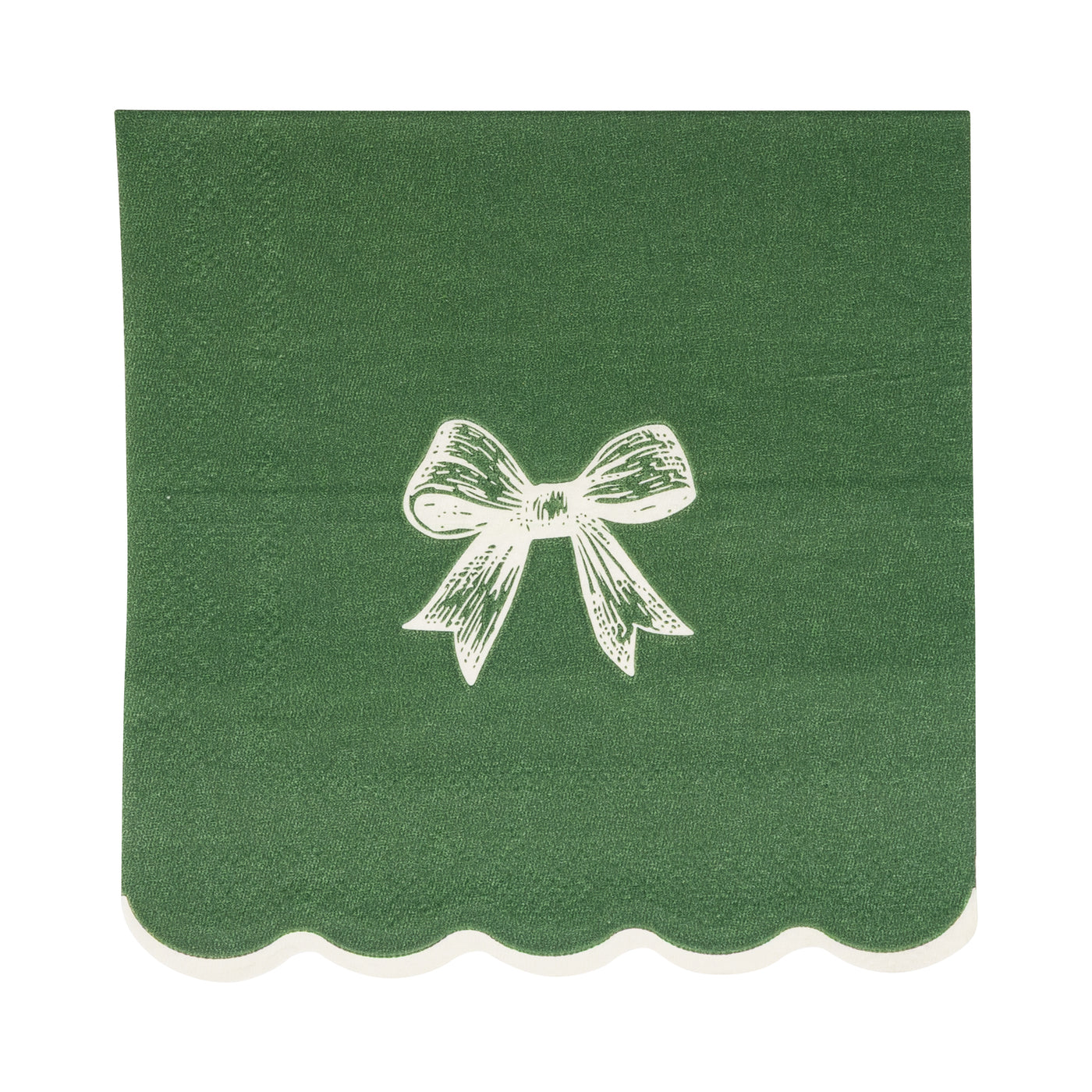 Gold/Green Bow Cocktail Napkin