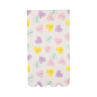 Conversation Hearts Dinner Napkin