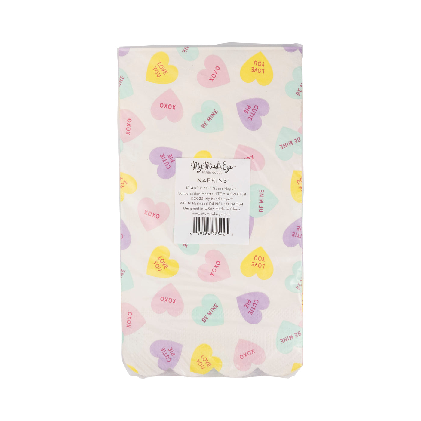 Conversation Hearts Dinner Napkin