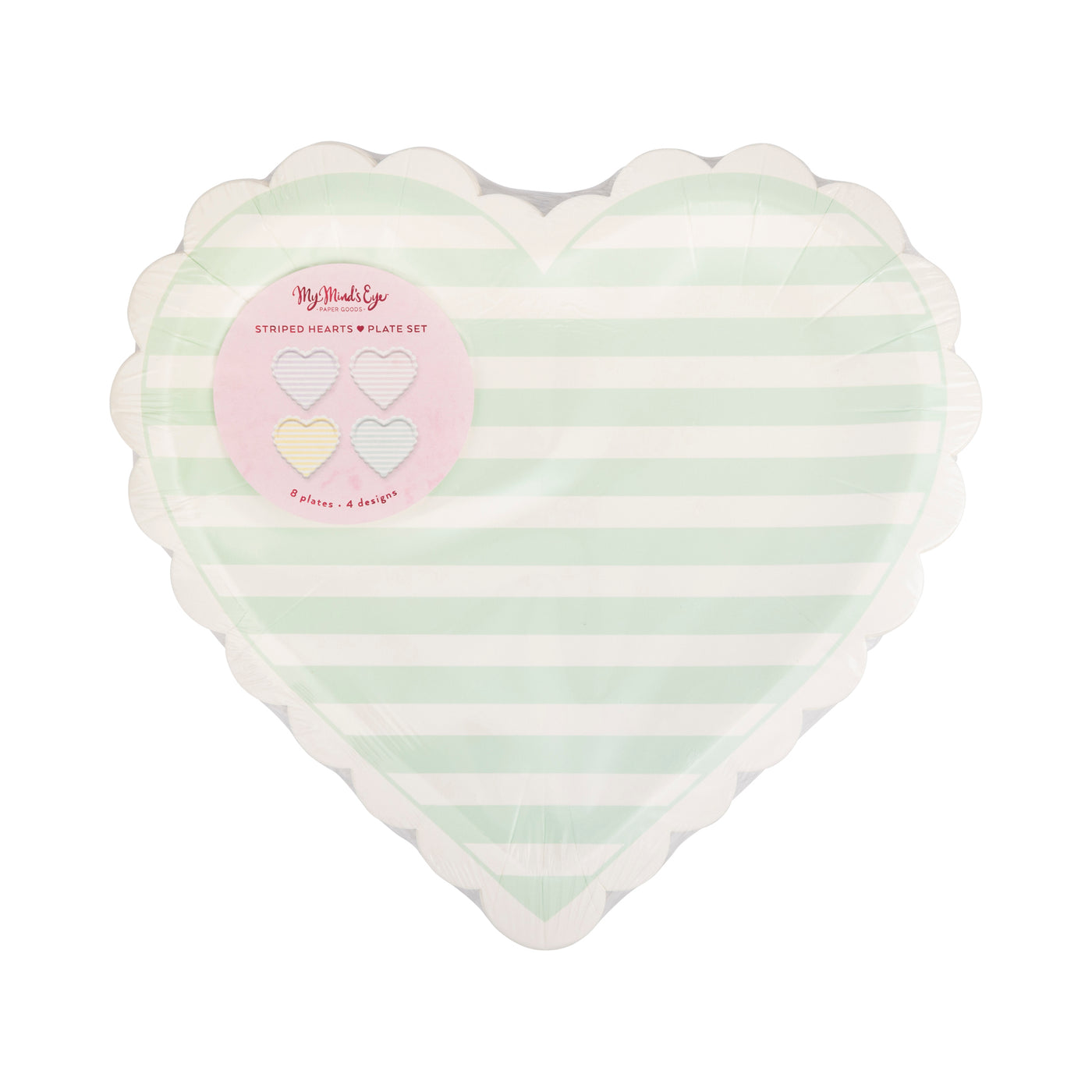 Striped Hearts Plate Set