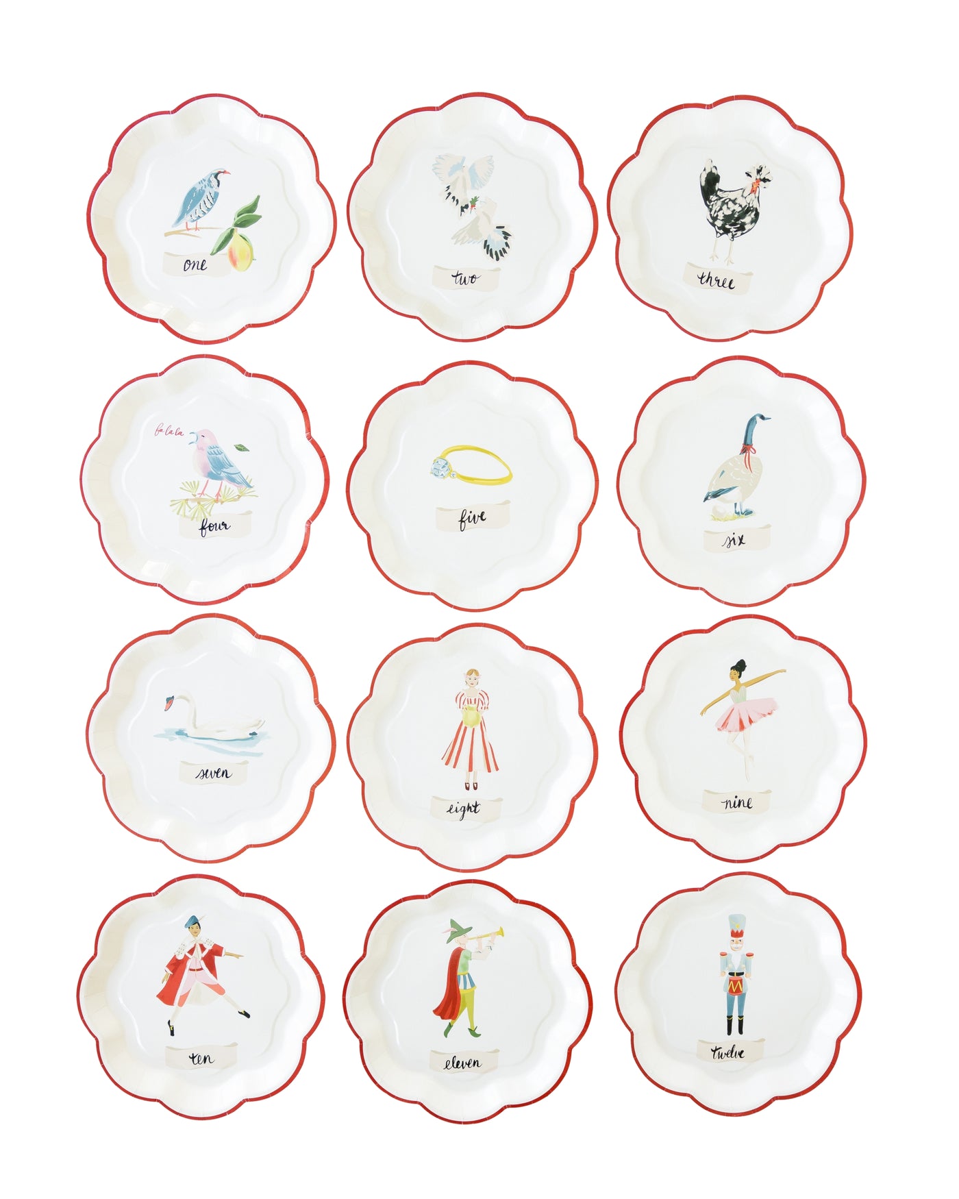 12 Days Of Christmas 12 Days Paper Plate Set