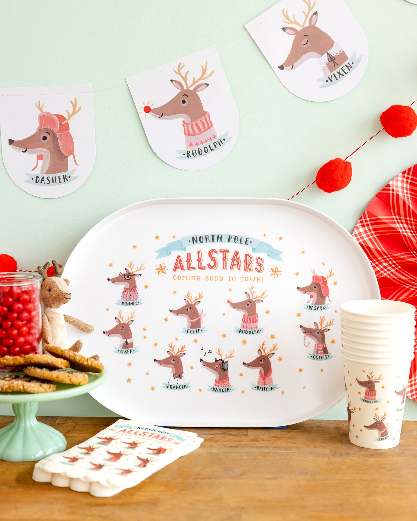 Dear Rudolph Reindeer Banner Set.