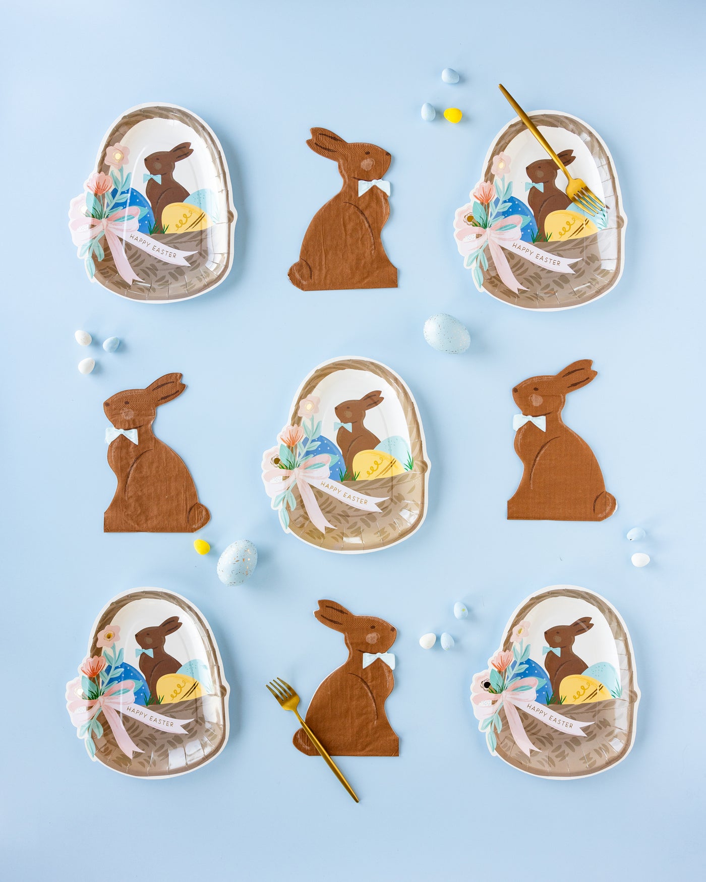 Chocolate Bunny Shaped Paper Dinner Napkin