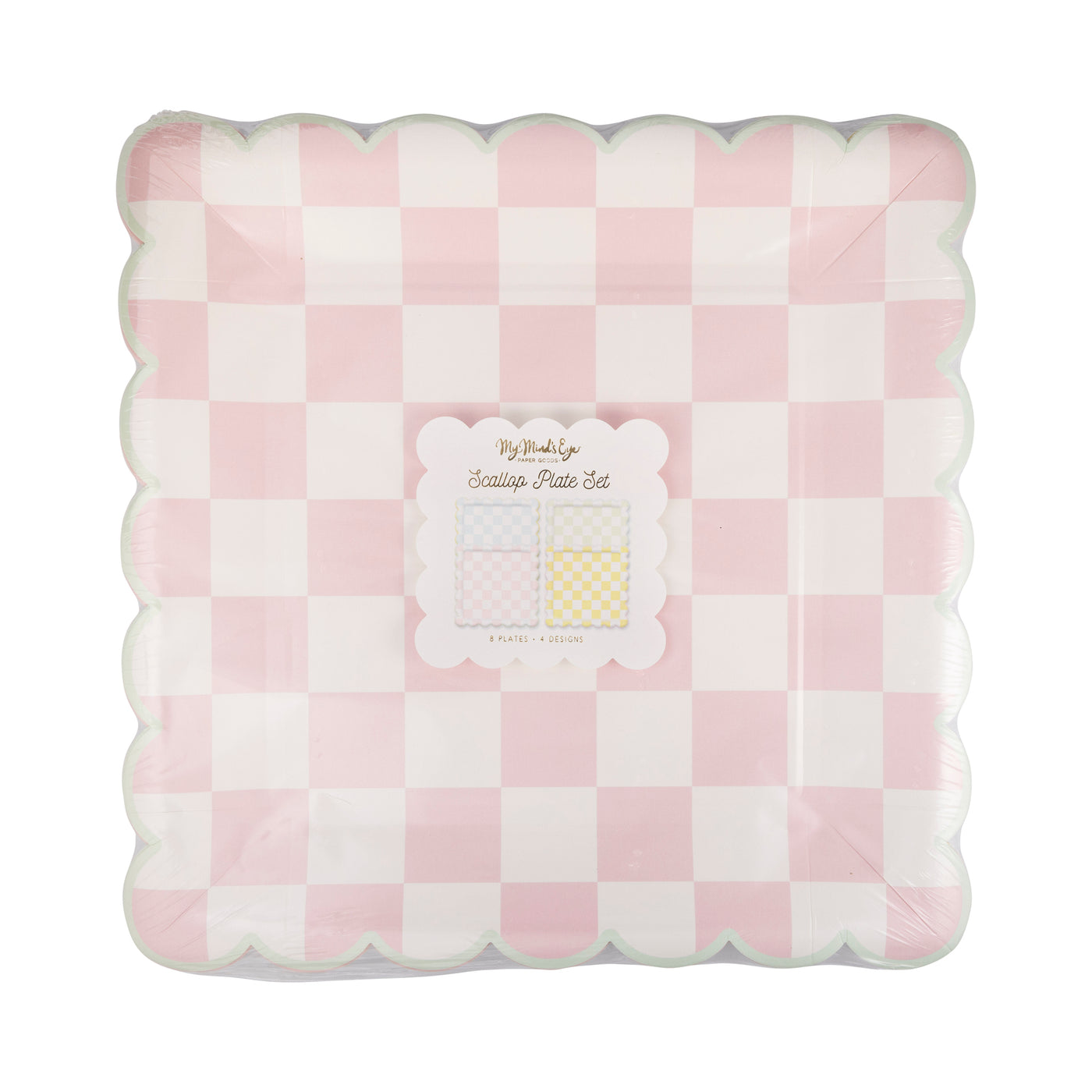 Checked Square Scallop Plate Set