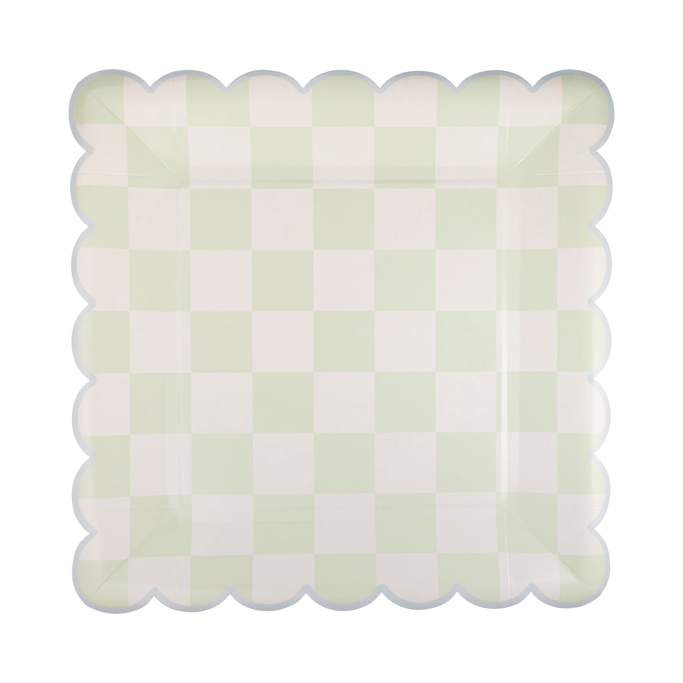 Checked Square Scallop Plate Set