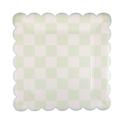 Checked Square Scallop Plate Set