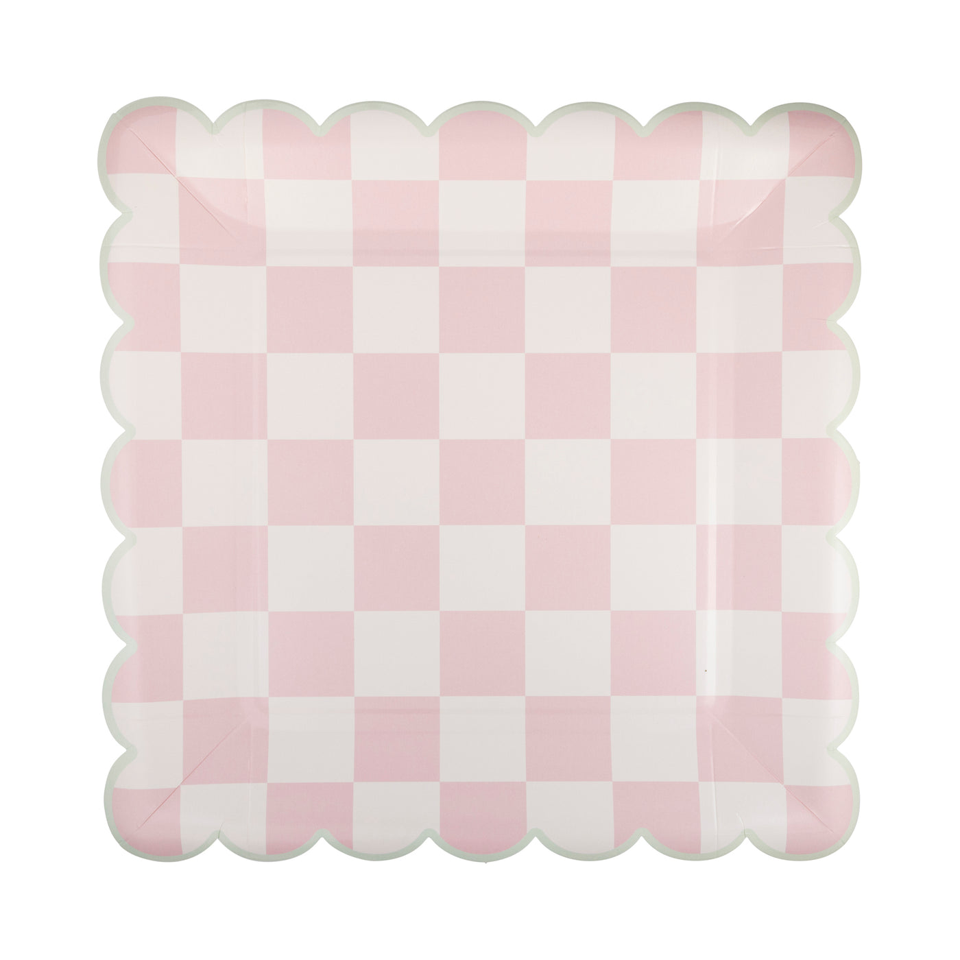 Checked Square Scallop Plate Set