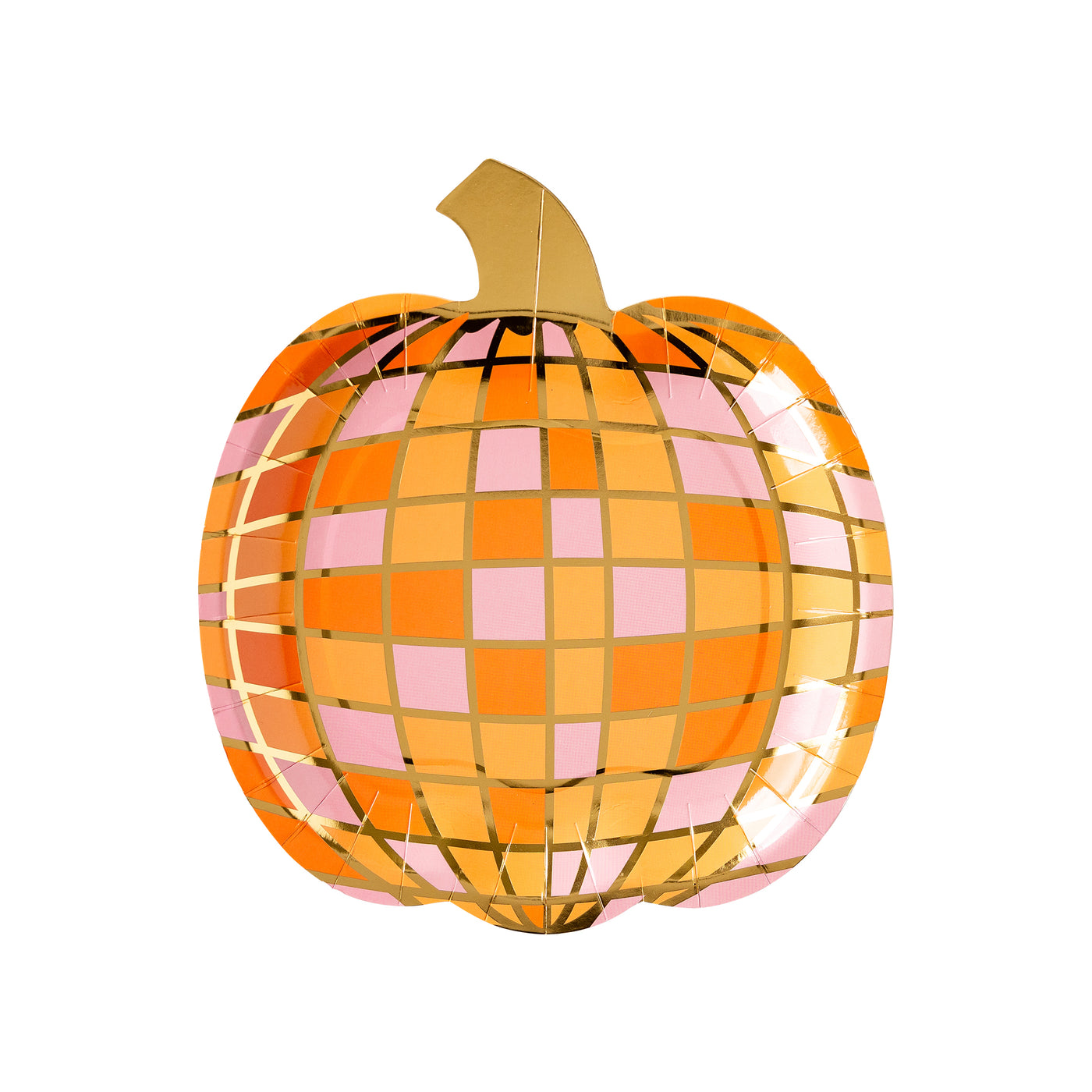 Disco Pumpkin Shaped Paper Plate