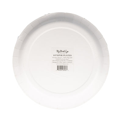 Falloween Pumpkin Round Dessert 8" Paper Plate