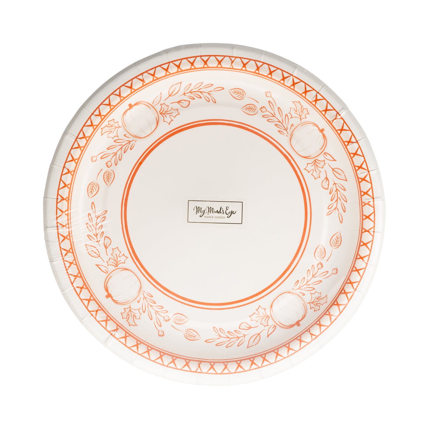 Falloween Pumpkin Round Dessert 8" Paper Plate
