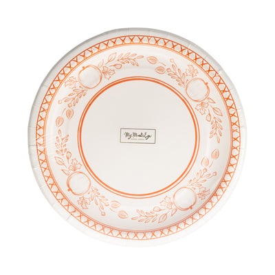 Falloween Pumpkin Round Dessert 8" Paper Plate