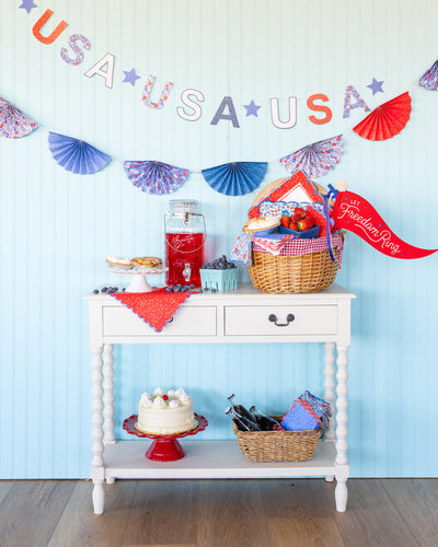 Floral Americana Bunting Banner