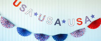 Floral Americana Bunting Banner