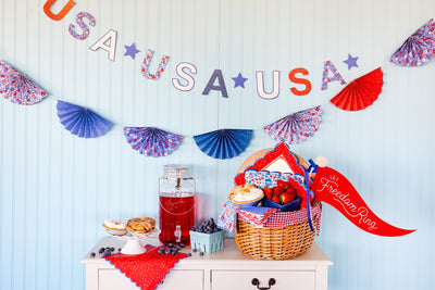 Floral Americana Bunting Banner
