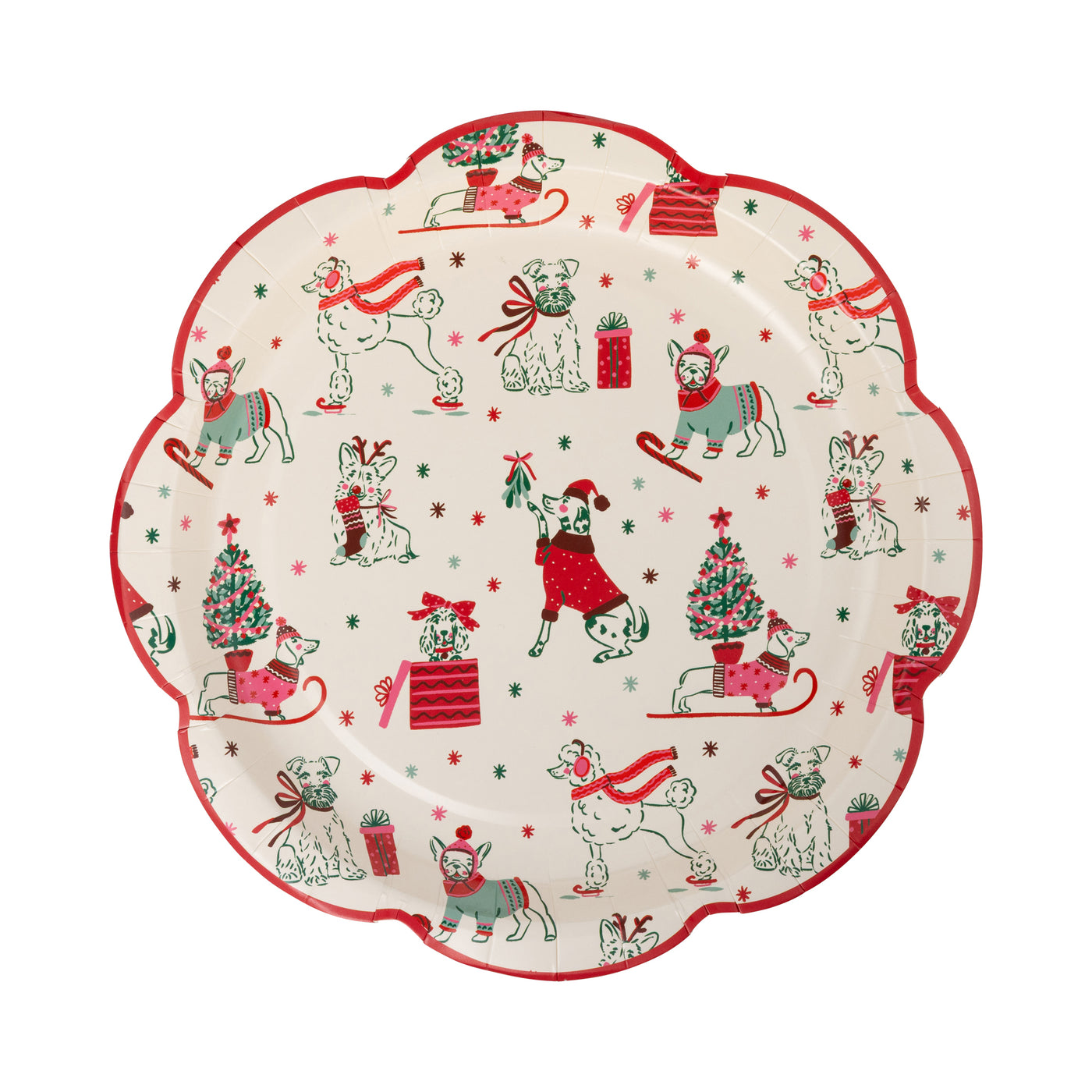 Christmas Puppies Pattern Plate