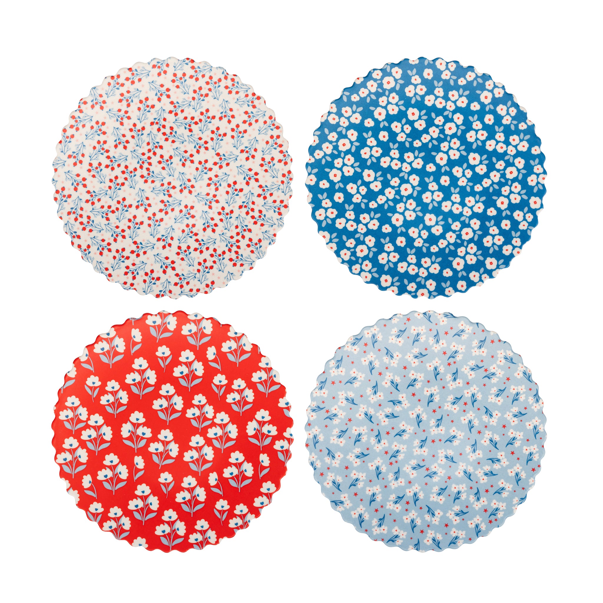 Floral Bamboo Plate Set
