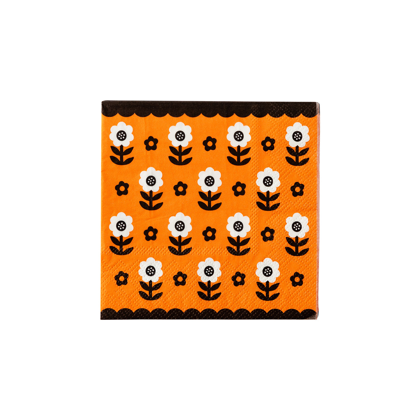 Folk Halloween Floral Paper Cocktail Napkin