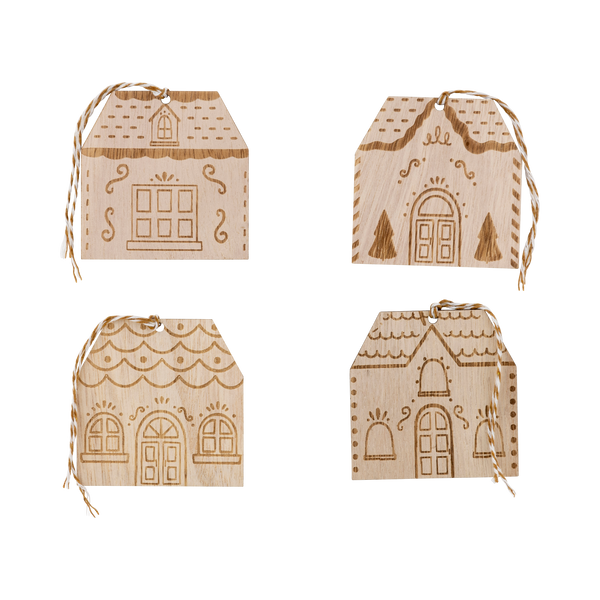 Gingerbread House Wood Tags