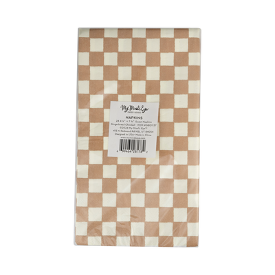 Gingerbread Checked Dinner Napkin