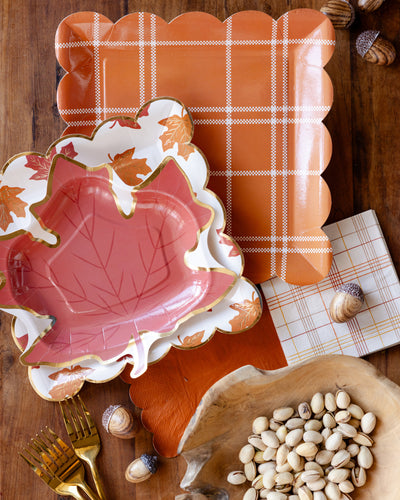 Rust Windowpane 10" Paper Plate