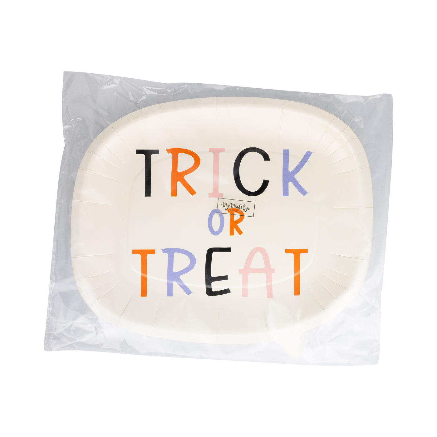 Trick or Treat Word Bubble Shaped Paper Plate
