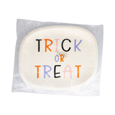 Trick or Treat Word Bubble Shaped Paper Plate