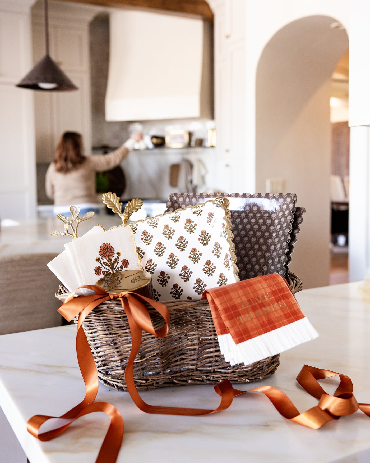 Give Thanks Plaid Dinner Napkin