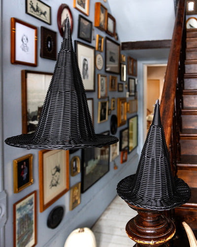 Faux Wicker Woven Witch Hat - 18"