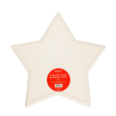 Hamptons Star Shaped Red Stripe Reusable Bamboo Tray
