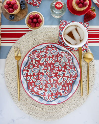 Hamptons Chambray Gingham Paper Plate