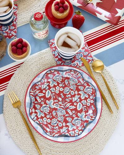 Hamptons Chambray Gingham Paper Plate