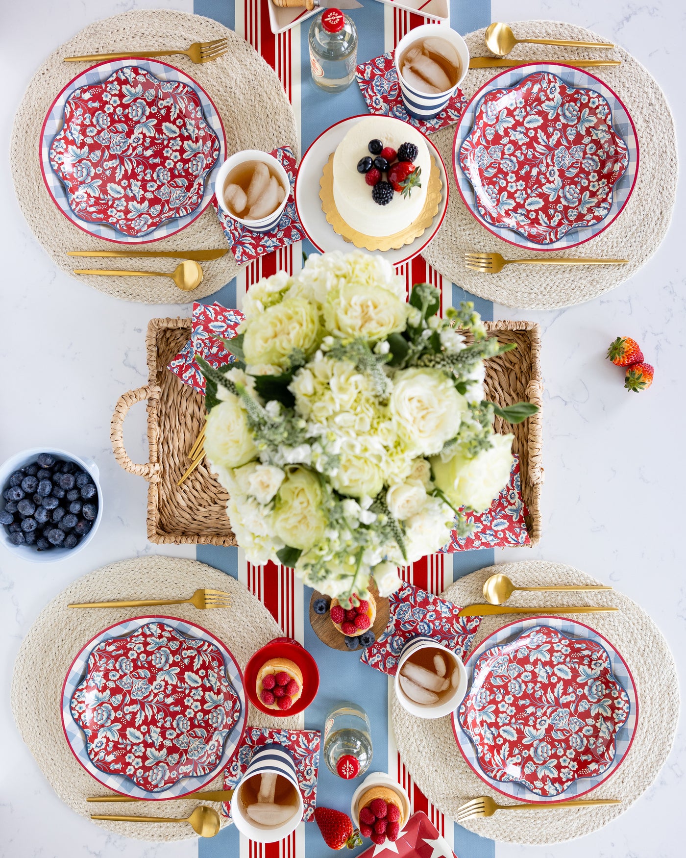 Hamptons Chambray Gingham Paper Plate