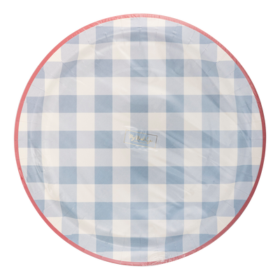 Hamptons Chambray Gingham Paper Plate