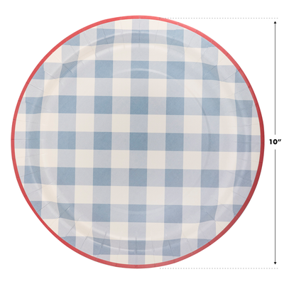 Hamptons Chambray Gingham Paper Plate