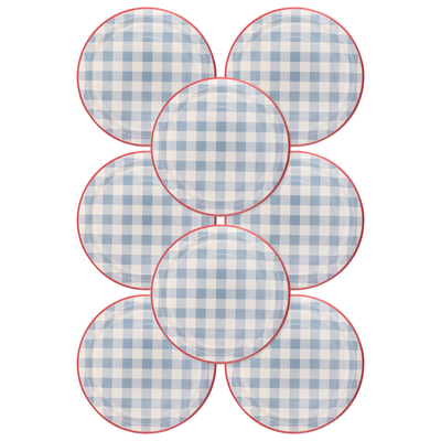 Hamptons Chambray Gingham Paper Plate