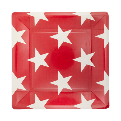 Hamptons Square Red Star Paper Plate