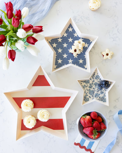 Hamptons Star Shaped Bamboo Reusable Tray Set