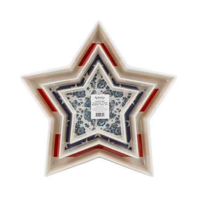 Hamptons Star Shaped Bamboo Reusable Tray Set