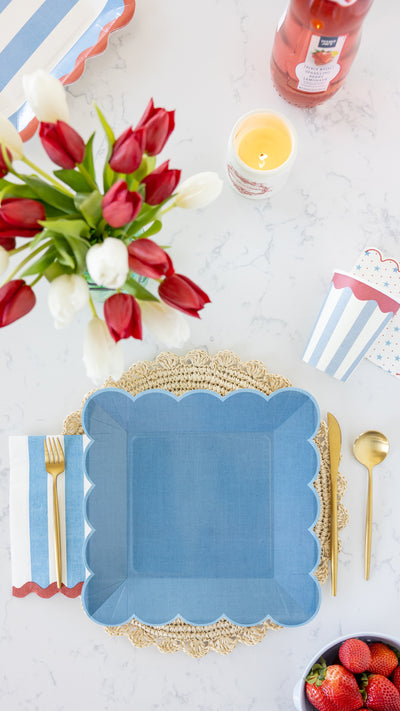 Hamptons Blue Large Scallop 11" Paper Plate