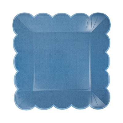 Hamptons Blue Large Scallop 11" Paper Plate