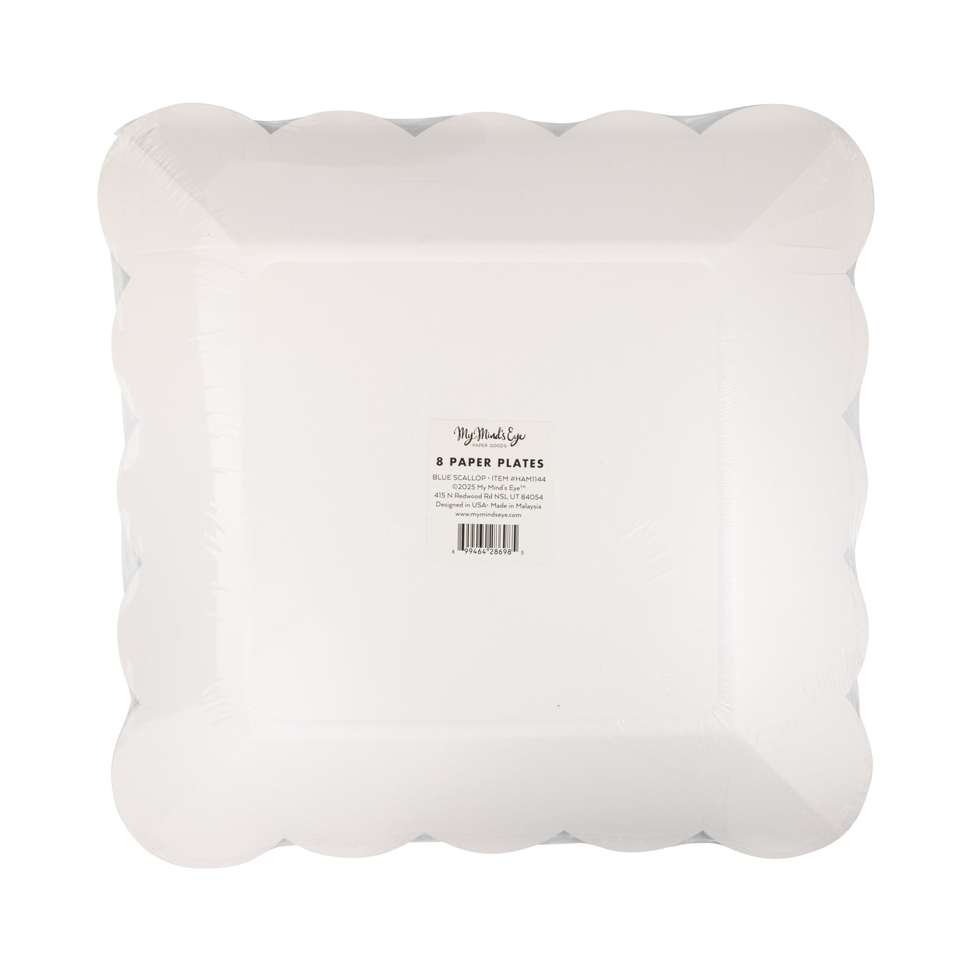 Hamptons Blue Large Scallop 11" Paper Plate