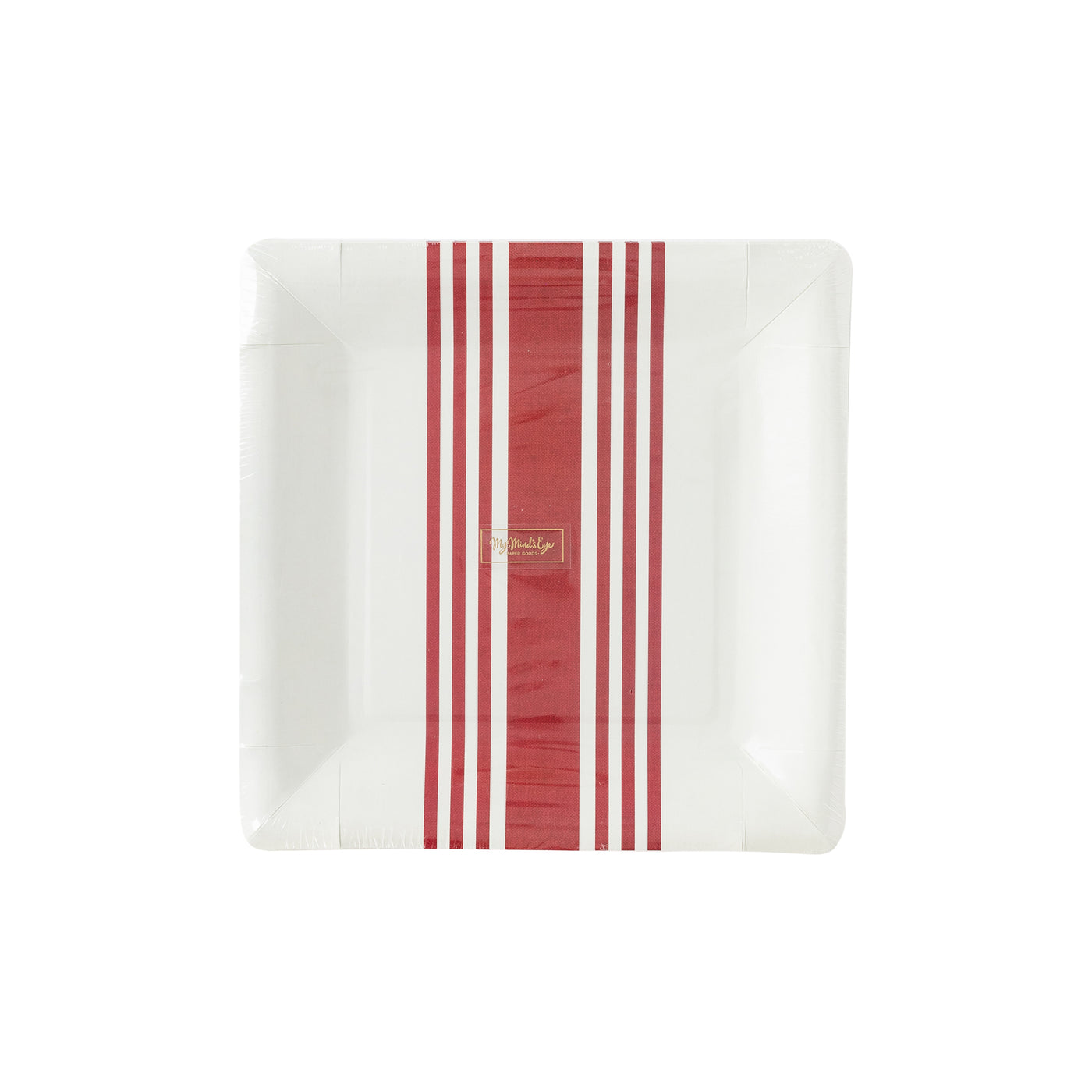 Hamptons Red Striped Square Plates