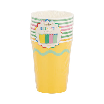 Bright Birthday Party Cups - 12 oz