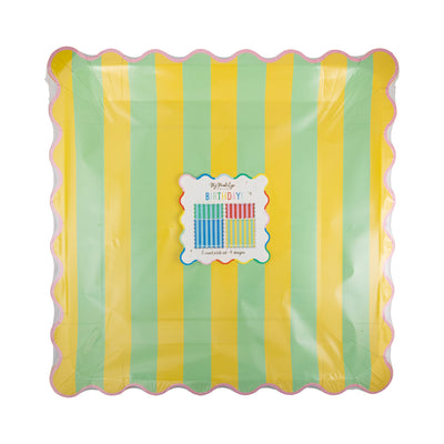 Bright Striped Plate Set