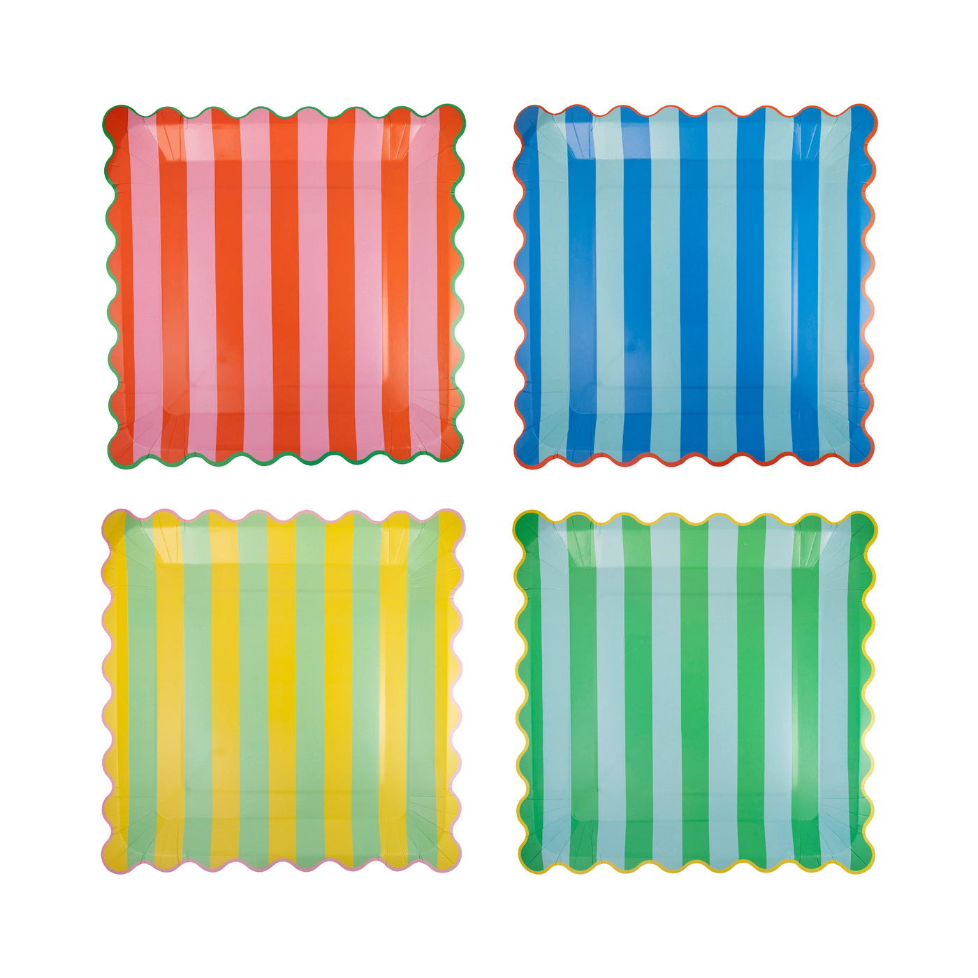 Bright Striped Plate Set