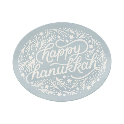 Happy Hanukkah Oval Tray