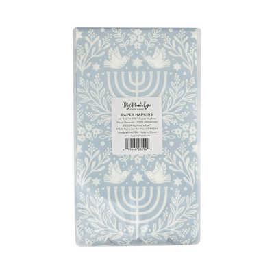 Floral Menorah Dinner Napkin