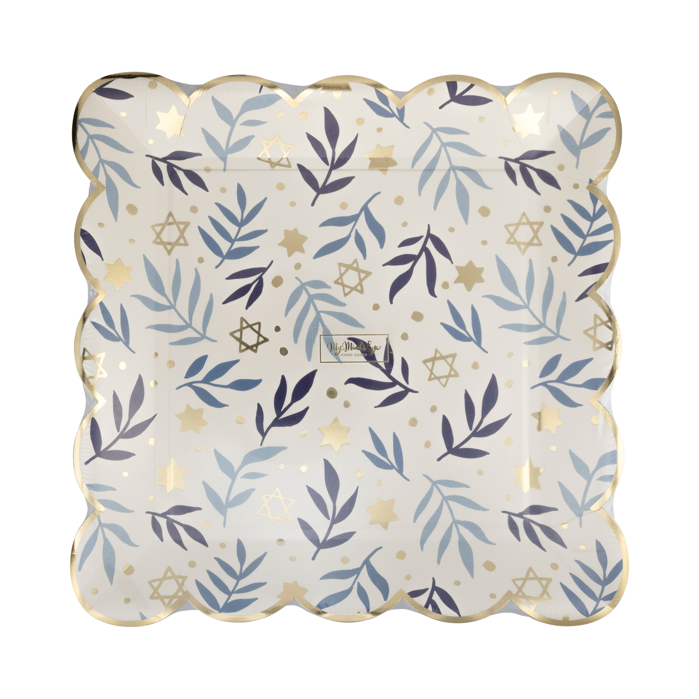 Stars & Branches Scalloped Square Plate